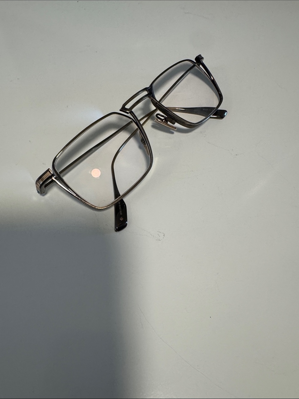 DITA Men's Square Metal Glasses - black iron/white gold